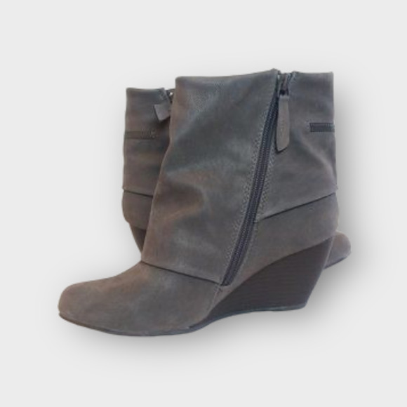 ❌SOLD❌Blowfish Malibu | Babbi Gray Ankle Boot Cuff Wedge | 8.5 - Picture 3 of 8